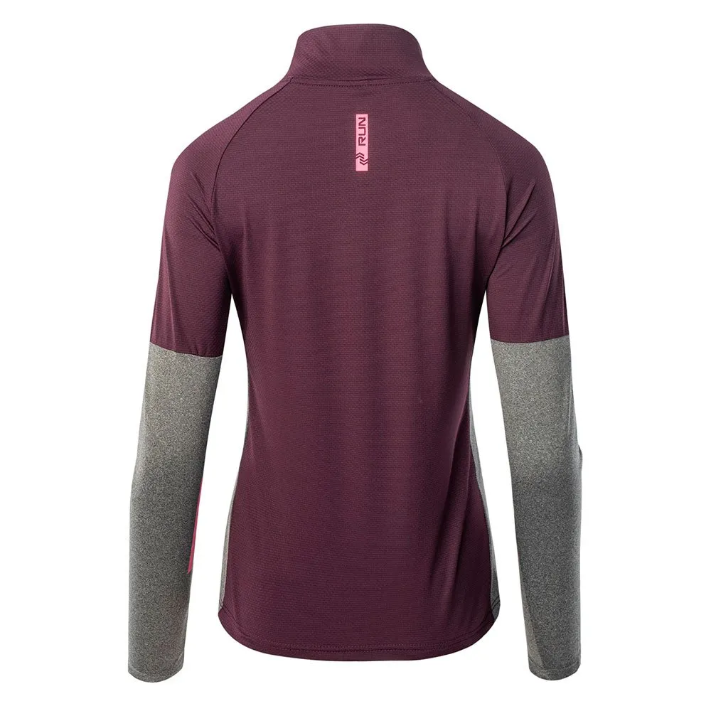 IQ Immo Fleecejakke Med Halv Glidelås female, Potent purple / dark grey melange