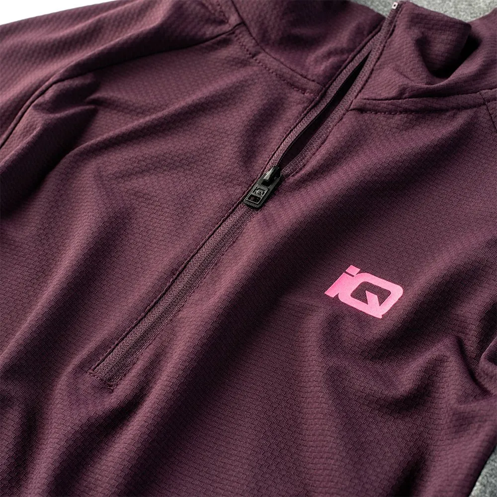 IQ Immo Fleecejakke Med Halv Glidelås female, Potent purple / dark grey melange