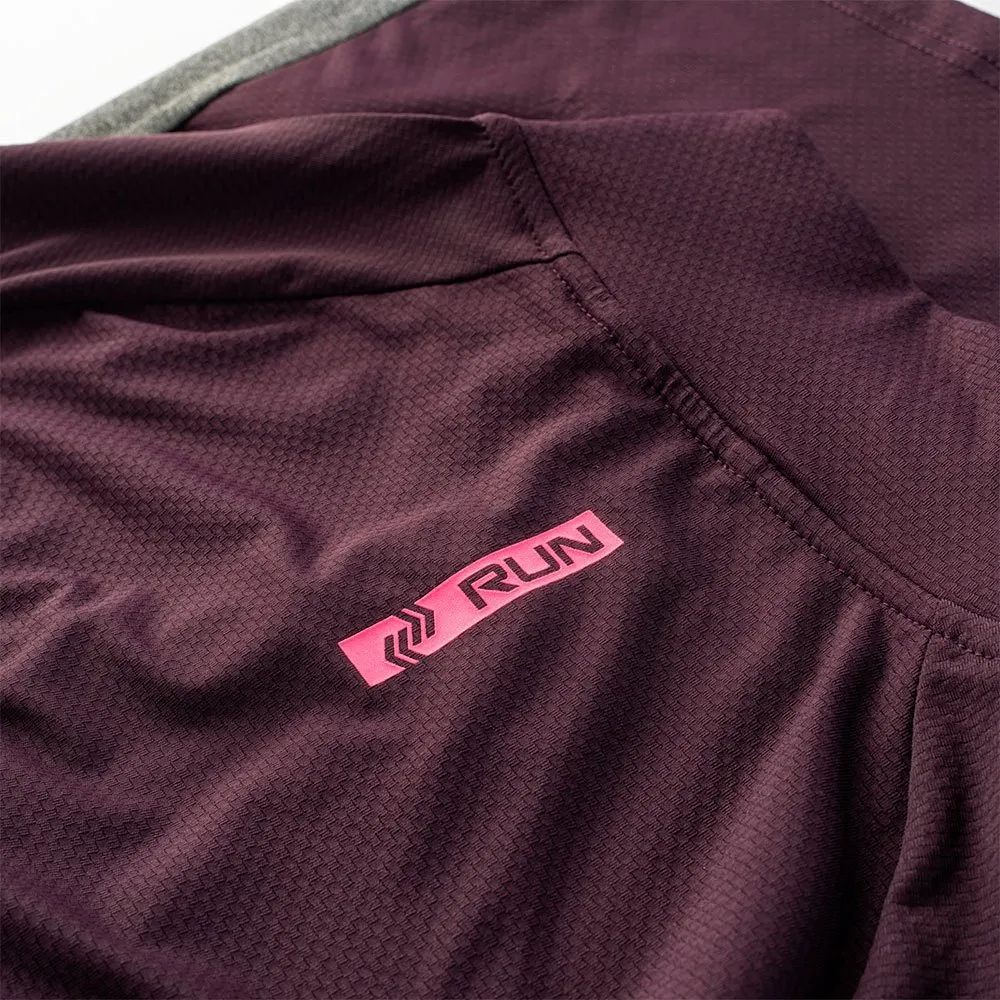 IQ Immo Fleecejakke Med Halv Glidelås female, Potent purple / dark grey melange