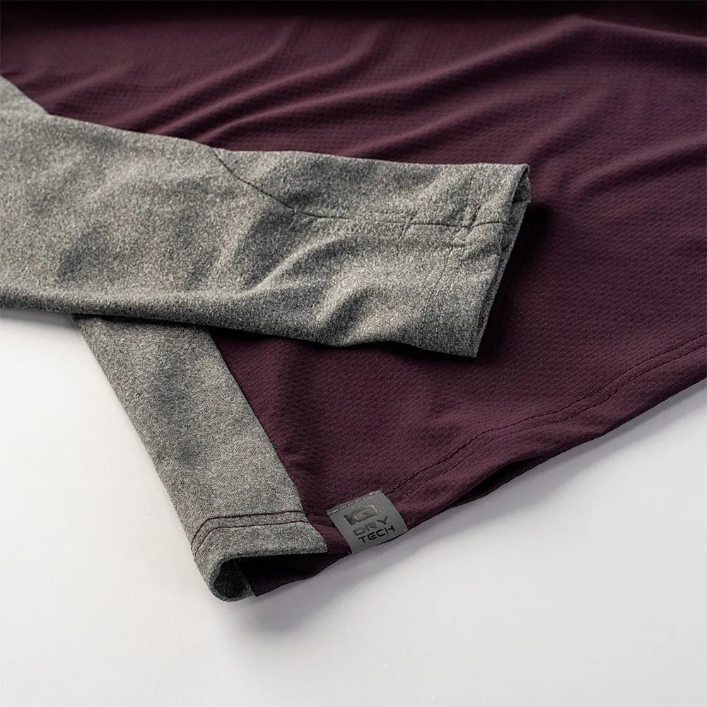 IQ Immo Fleecejakke Med Halv Glidelås female, Potent purple / dark grey melange