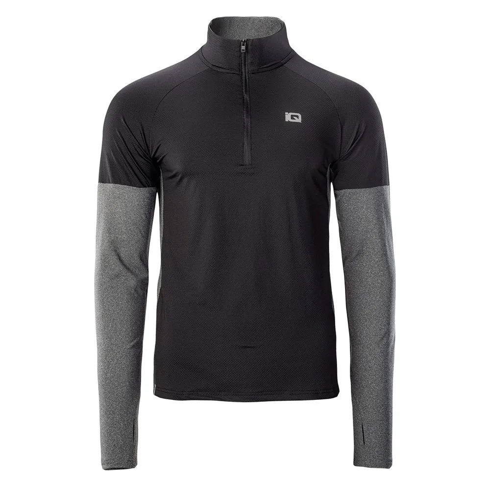 IQ Immo Halv Glidelås Langarmet T-skjorte male, Black / grey melange IQ Immo Halv Glidelås Langarmet T-skjorte male, Black / grey melange