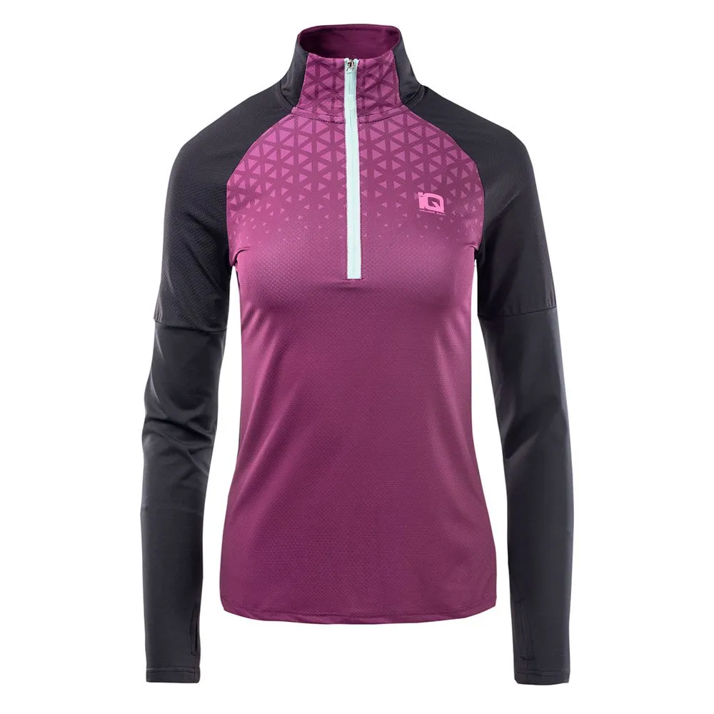 IQ Rimmo Halv Glidelås Langarmet T-skjorte female, Black / dark purple IQ Rimmo Halv Glidelås Langarmet T-skjorte female, Black / dark purple