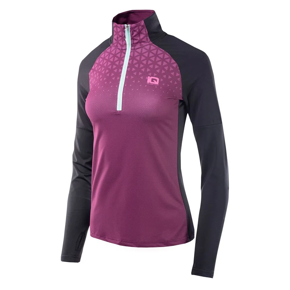 IQ Rimmo Halv Glidelås Langarmet T-skjorte female, Black / dark purple IQ Rimmo Halv Glidelås Langarmet T-skjorte female, Black / dark purple