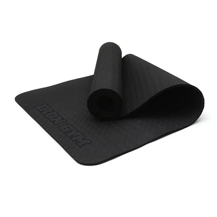 Iron Gym Treningsmatte & Yogamatte med Bærestropp, Svart