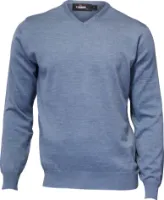 Ivanhoe of Sweden Men's Merino V-Neck Denim