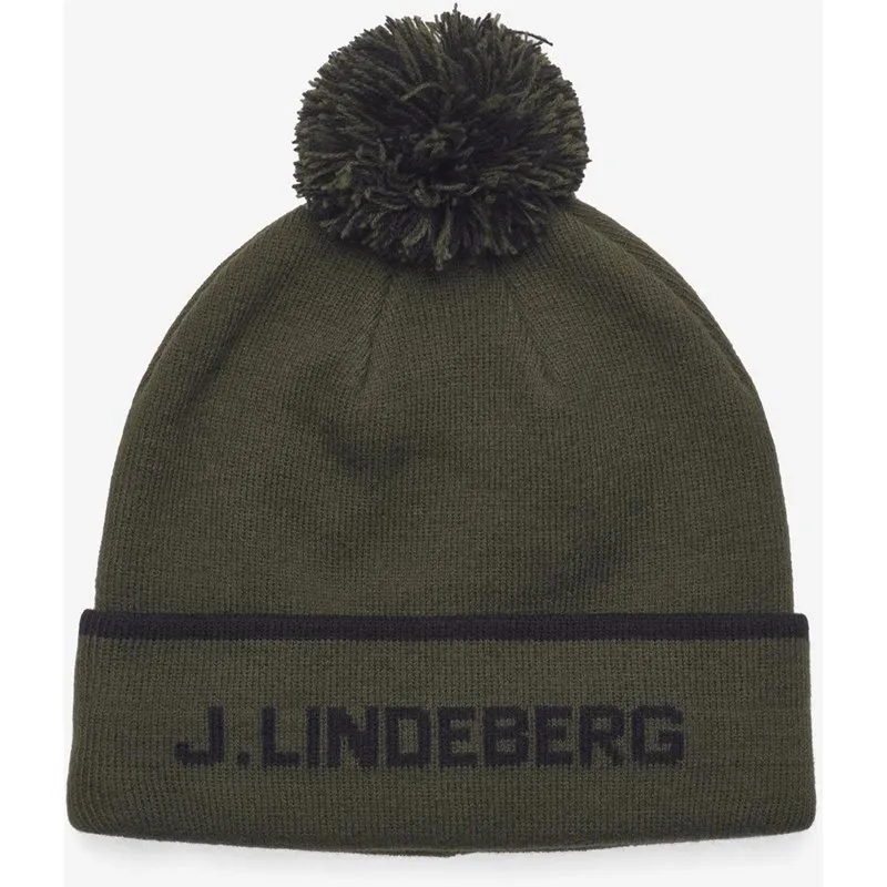 J.LINDEBERG Stripe Beanie, Forest green