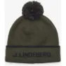 J.LINDEBERG Stripe Beanie, Forest green