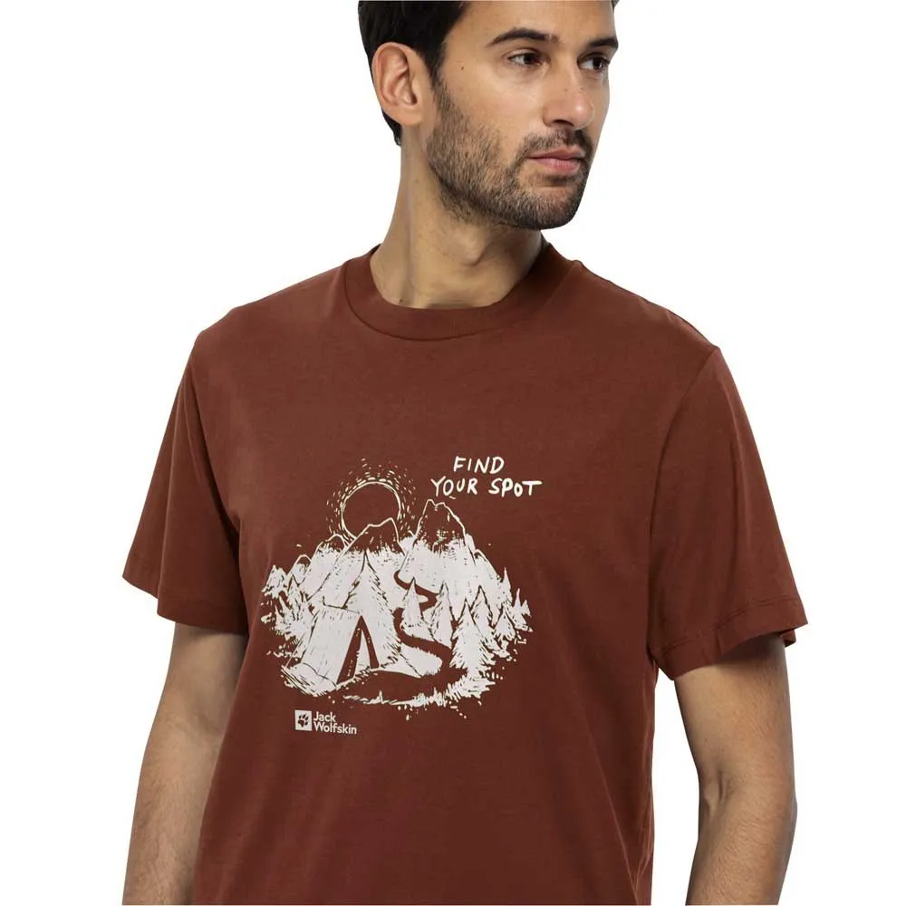 Jack Wolfskin Find Your Spot Kortarmet T-skjorte, Carmine