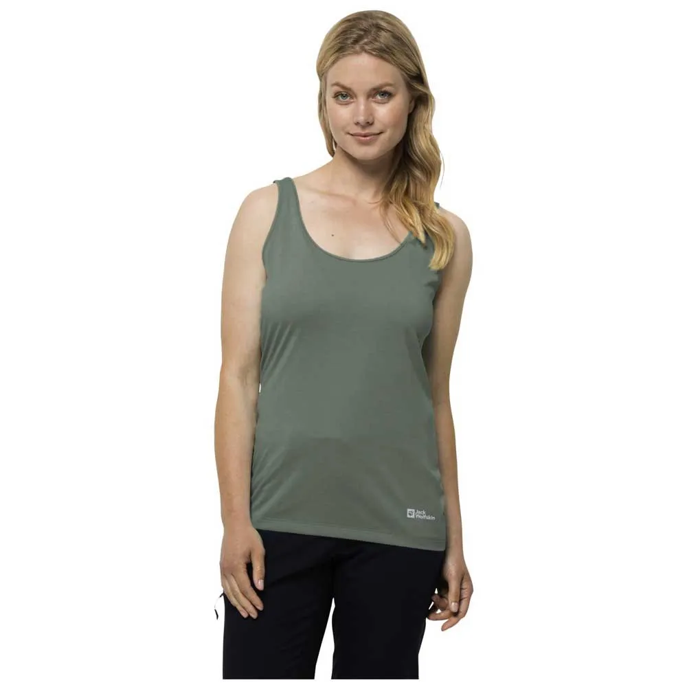 Jack Wolfskin Pack & Go Ermeløs T-skjorte, Picnic green