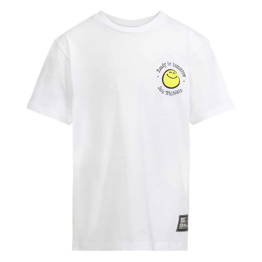 Jack Wolfskin Smileyworld Kortarmet T-skjorte, White, 128cm Jack Wolfskin Smileyworld Kortarmet T-skjorte, White, 128cm