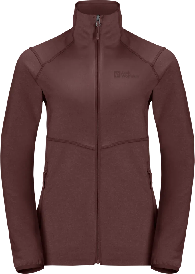 Jack Wolfskin Women's Fortberg Full Zip, Dark maroon