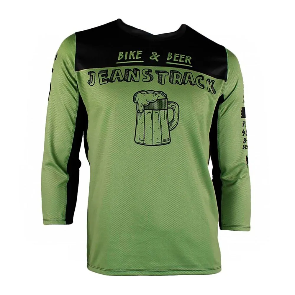 Jeanstrack Bike & Beer 3/4-ermet T-skjorte, Green, XXL Jeanstrack Bike & Beer 3/4-ermet T-skjorte, Green, XXL