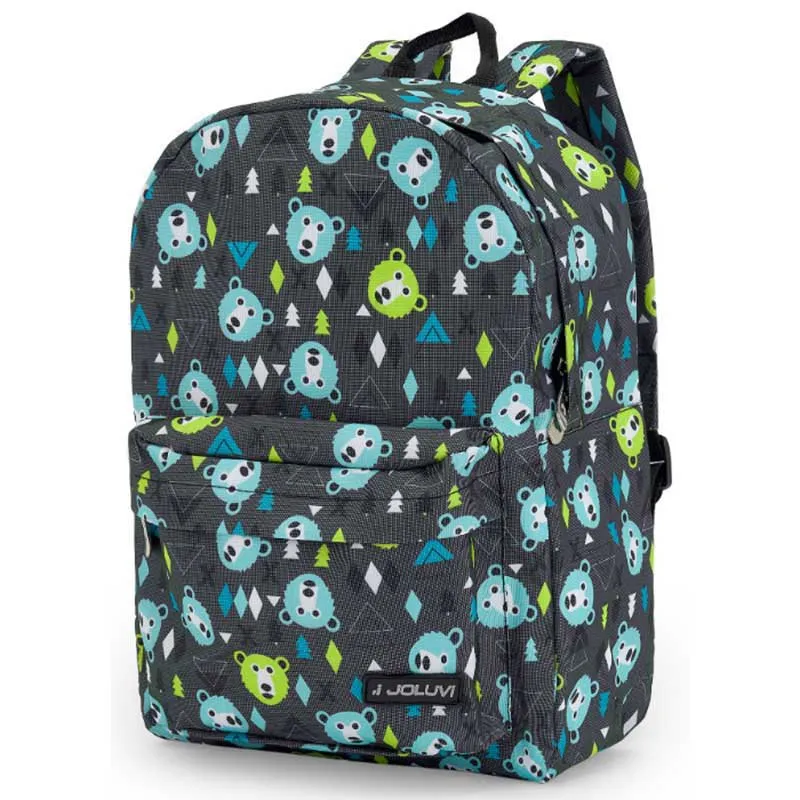 Joluvi Quattro Print Ryggsekk, Black / green / yellow