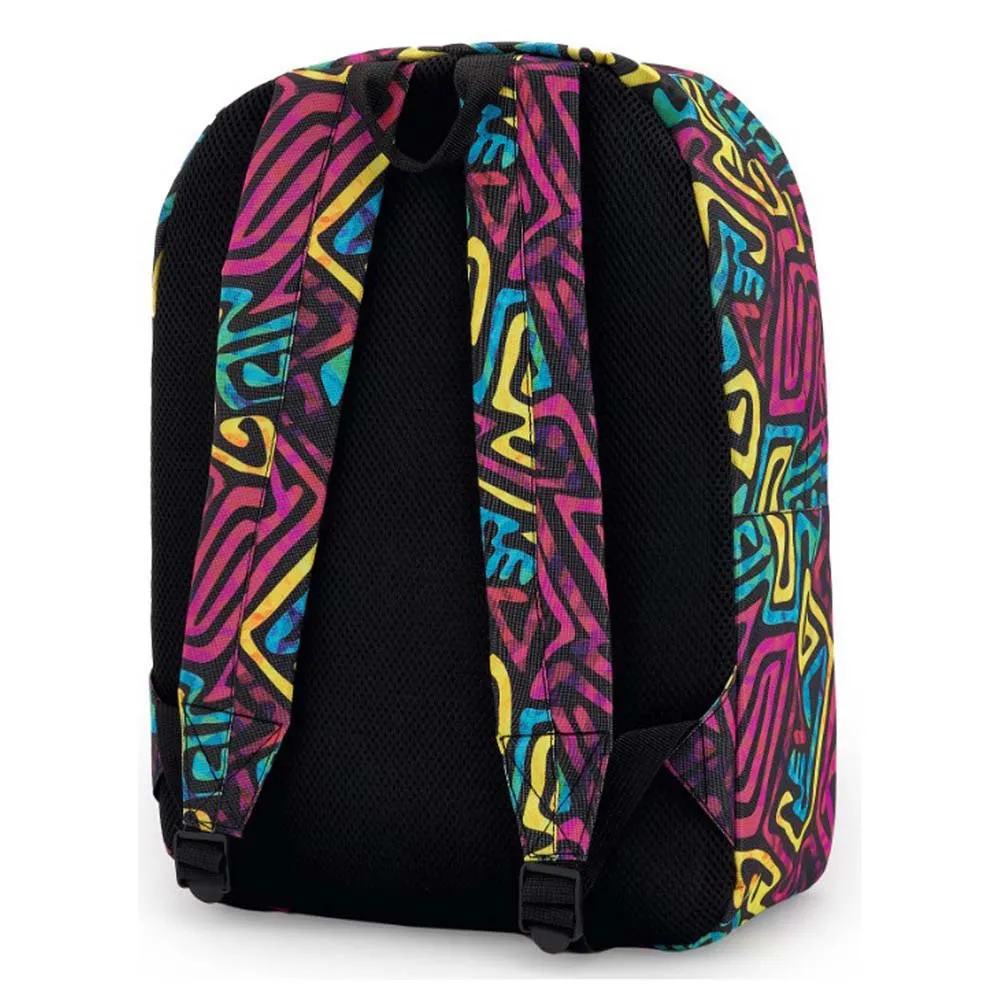 Joluvi Quattro Print Ryggsekk, Red / yellow / blue