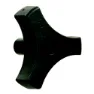 Jr Products Trekløverformet Vindusknott, Black, 14.28mm