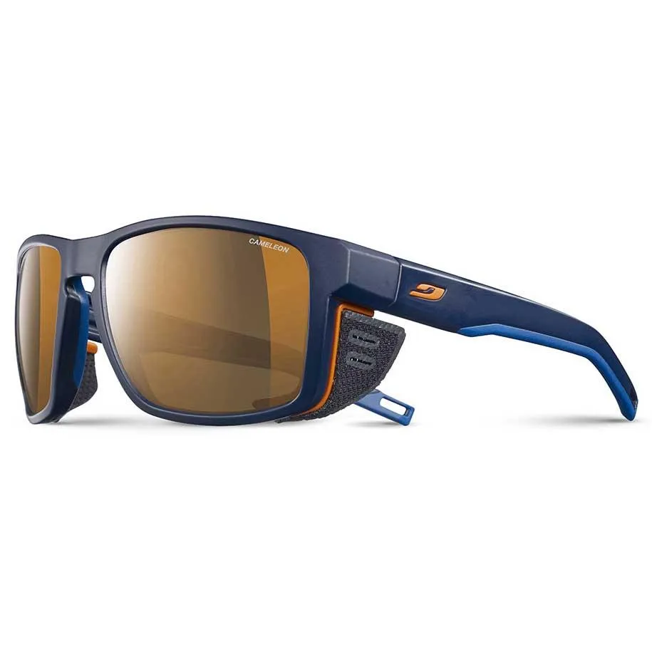 Julbo Shield Reactiv Cameleon Foto Kromatiske Solbriller Refurbished, Blue / blue / orange, Reactiv Cameleon Brown/CAT2-4 Julbo Shield Reactiv Cameleon Foto Kromatiske Solbriller Refurbished, Blue / blue / orange, Reactiv Cameleon Brown/CAT2-4