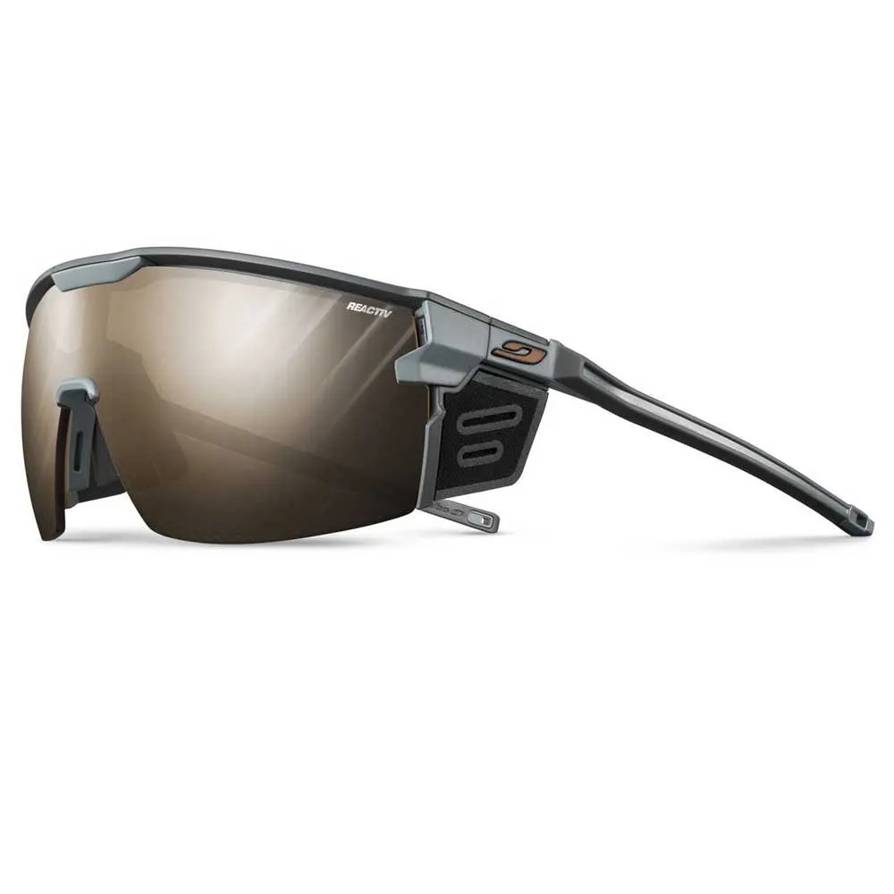 Julbo Ultimate Cover Fotokromatiske Polariserte Solbriller, Grey / grey / silver flash, Reactiv Perforomance 2-4/CAT2-4