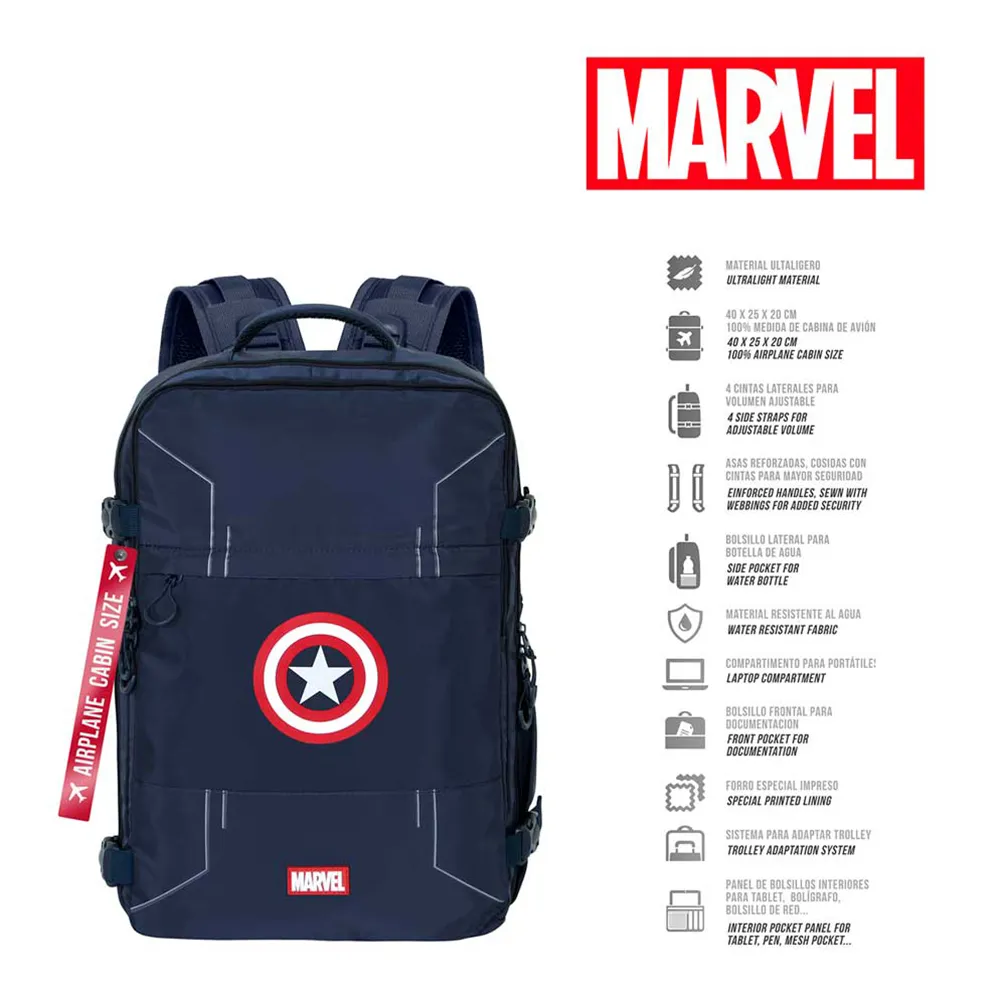 Karactermania Marvel Captain America Gears Mercury 40x20x25 Cm Ryggsekk, Blue Karactermania Marvel Captain America Gears Mercury 40x20x25 Cm Ryggsekk, Blue