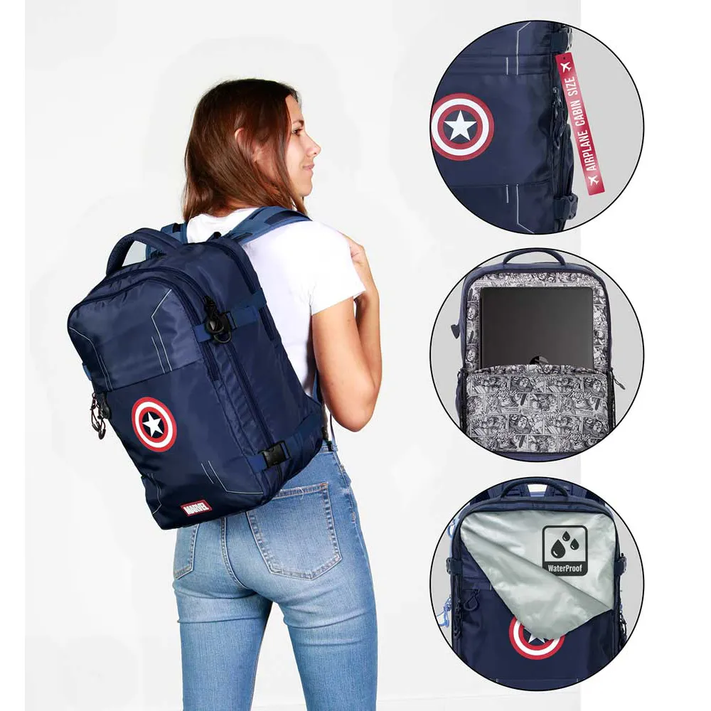 Karactermania Marvel Captain America Gears Mercury 40x20x25 Cm Ryggsekk, Blue Karactermania Marvel Captain America Gears Mercury 40x20x25 Cm Ryggsekk, Blue