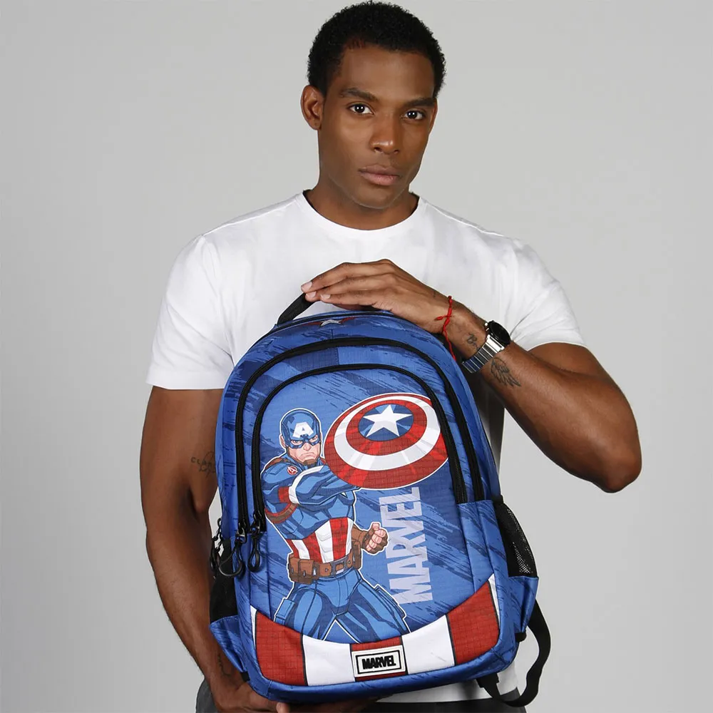 Karactermania Marvel Captain America Gears Plus Running Ryggsekk, Blue Karactermania Marvel Captain America Gears Plus Running Ryggsekk, Blue