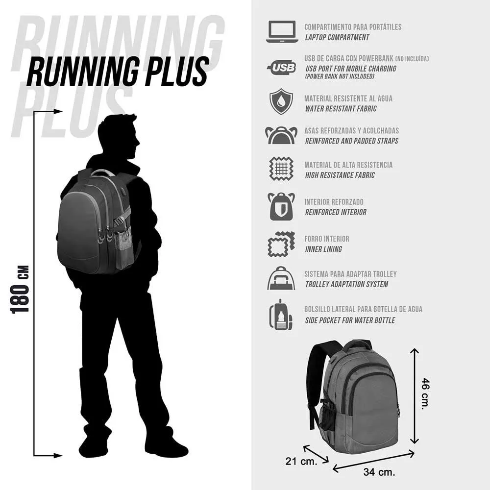 Karactermania Naruto Kanji Plus Running Ryggsekk, Black Karactermania Naruto Kanji Plus Running Ryggsekk, Black
