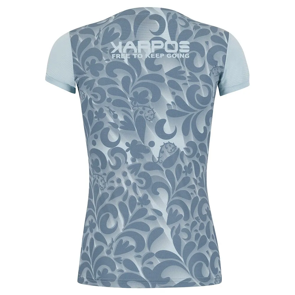 Karpos Low Print Kortarmet T-skjorte, Aquamarine / spring lake