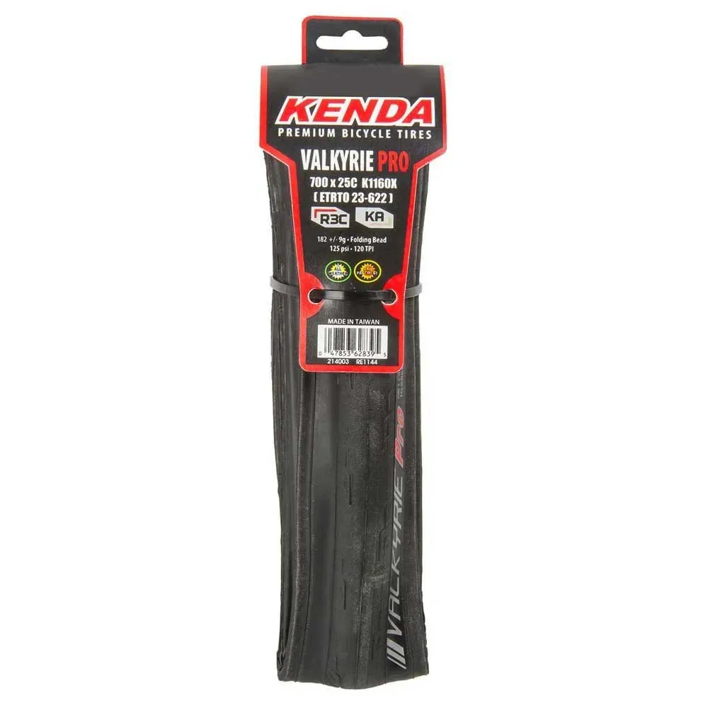 Kenda Valkyrie Pro K1160 700c X 23 Racerdekk, Black, 700C x 23, Sykkeldekk