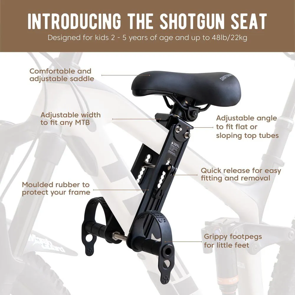 Kids Ride Shotgun Barnesete, Black, One Size