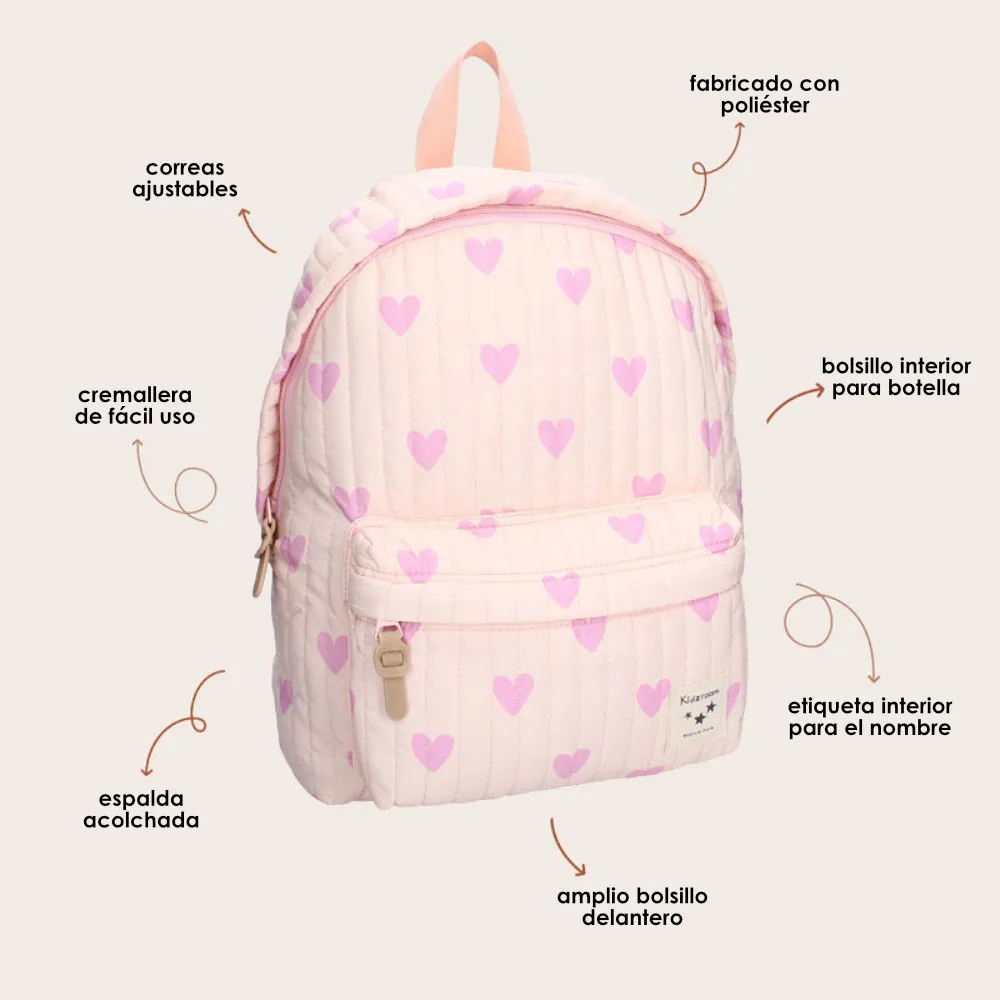 Kidzroom Magical Meadows Hearts Ryggsekk, Pink Kidzroom Magical Meadows Hearts Ryggsekk, Pink