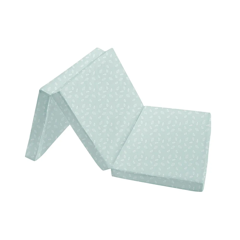 Kikkaboo Sammenleggbar Madrass Med Bladmønster 60/120/5 Cm, Mint