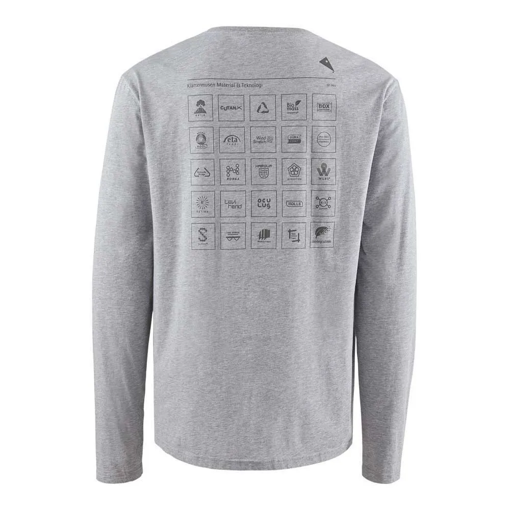 Klättermusen Runa Elements Langarmet T-skjorte, Grey melange