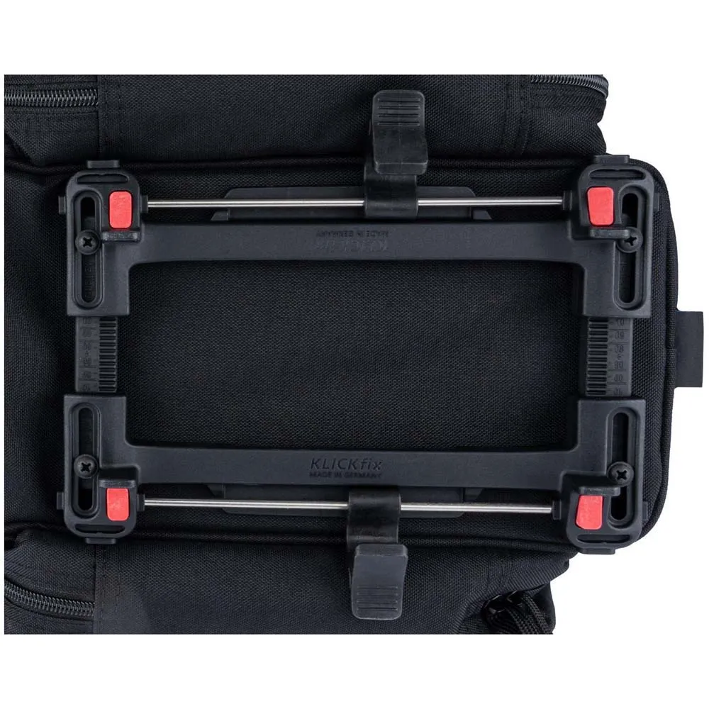 Klickfix Rackpack 2+ Uniklip 2 Sykkelveske 12-16l, Black, One Size