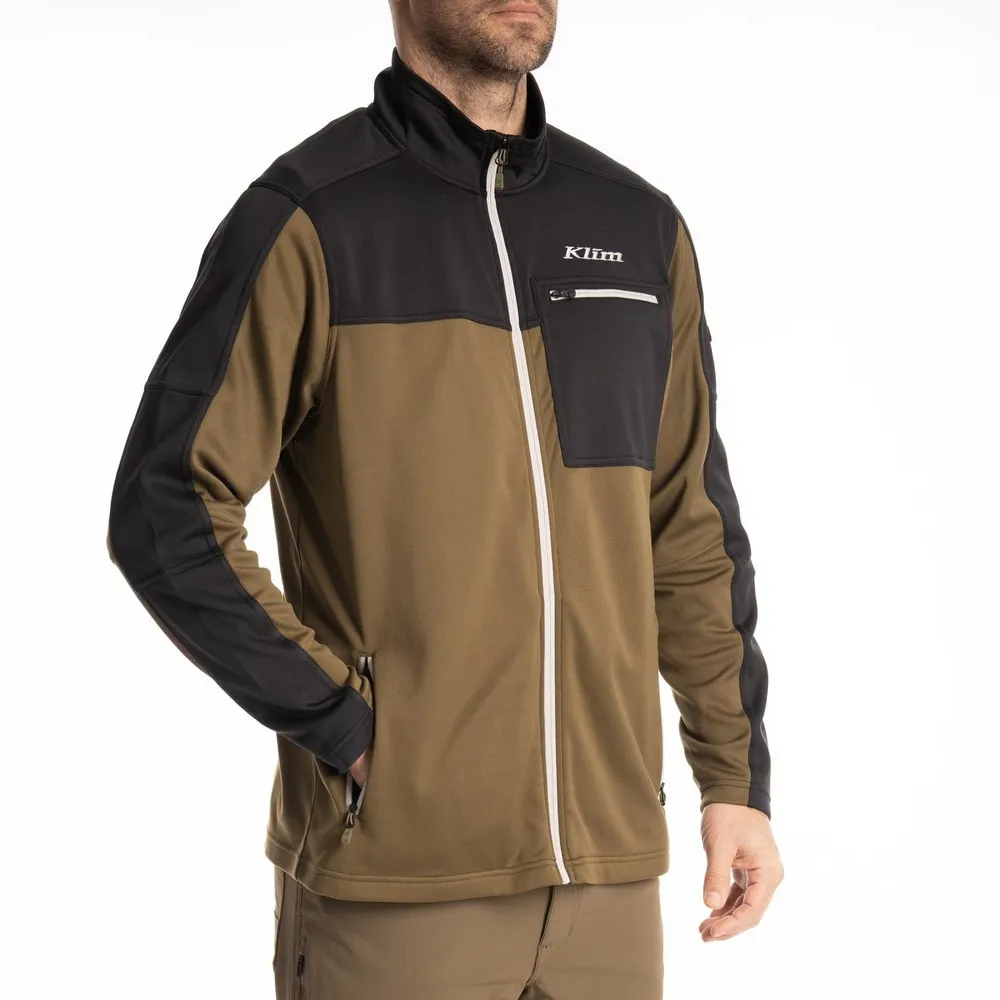 Klim Glacier Fleecejakke Med Full Glidelås, Dark olive / black Klim Glacier Fleecejakke Med Full Glidelås, Dark olive / black