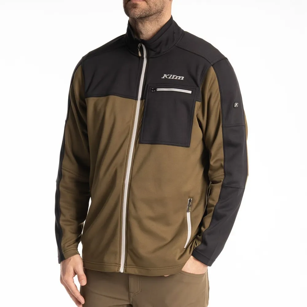 Klim Glacier Fleecejakke Med Full Glidelås, Dark olive / black Klim Glacier Fleecejakke Med Full Glidelås, Dark olive / black