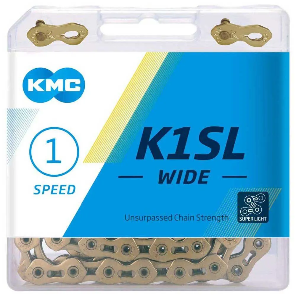 KMC K1sl Wide Ti-n Kjede, Gold, 100 Links KMC K1sl Wide Ti-n Kjede, Gold, 100 Links