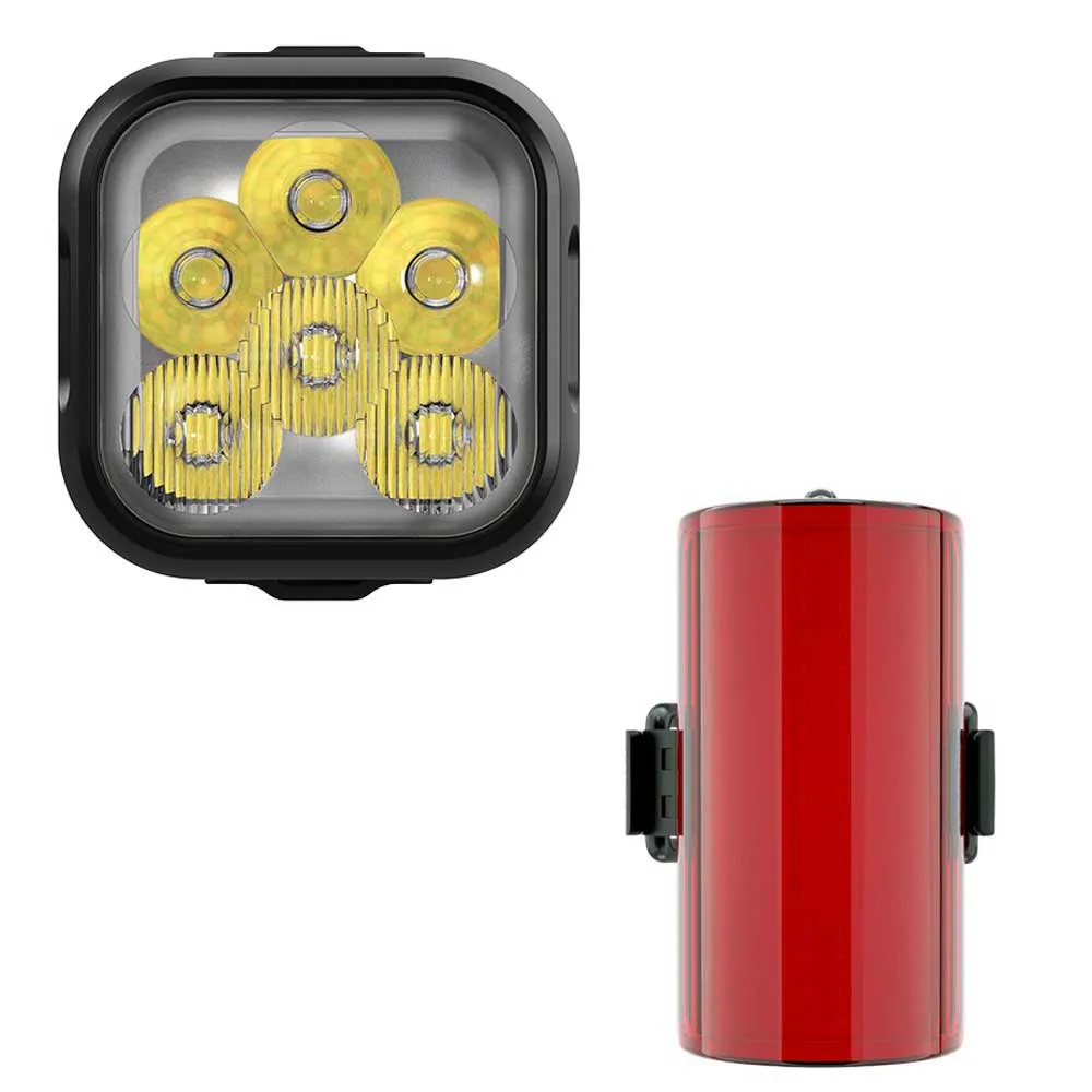 Knog Blinder 1300 + Mid Cobber Sykkellyktesett, Black / red, 1300 / 170 Lysstyrker Knog Blinder 1300 + Mid Cobber Sykkellyktesett, Black / red, 1300 / 170 Lysstyrker