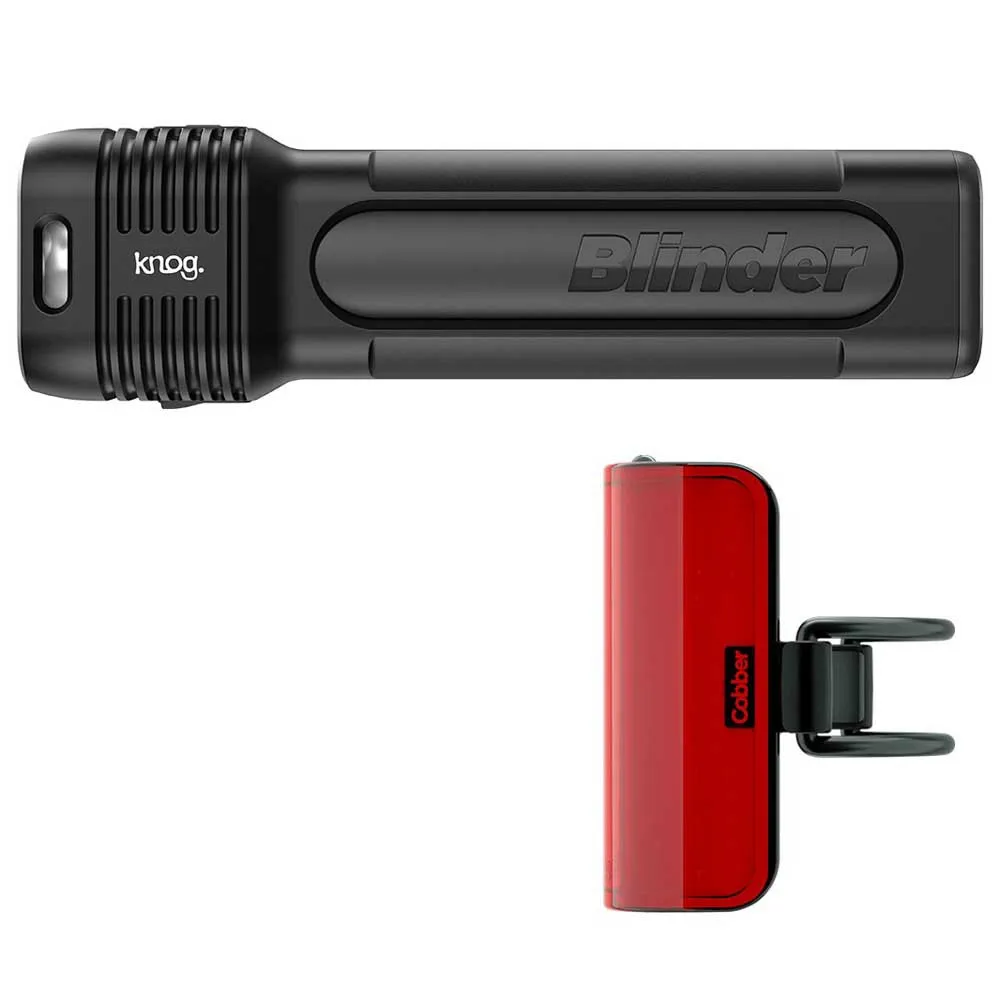 Knog Blinder 1300 + Mid Cobber Sykkellyktesett, Black / red, 1300 / 170 Lysstyrker Knog Blinder 1300 + Mid Cobber Sykkellyktesett, Black / red, 1300 / 170 Lysstyrker