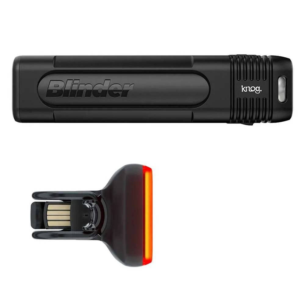 Knog Blinder 600 + Square Sykkellyktesett, Black / red, 600 / 100 Lysstyrker Knog Blinder 600 + Square Sykkellyktesett, Black / red, 600 / 100 Lysstyrker