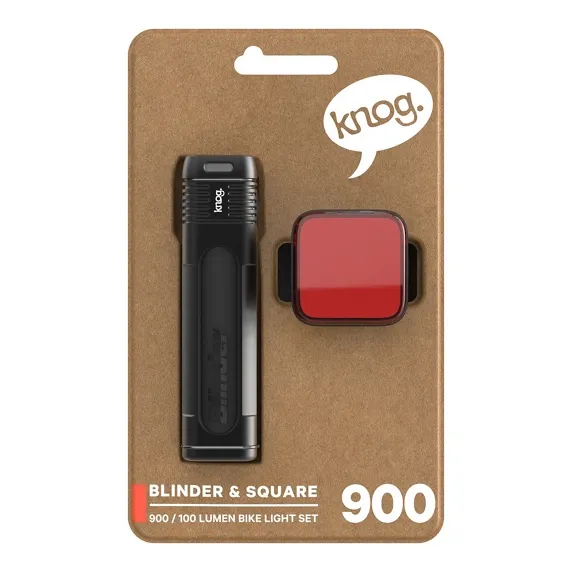Knog Blinder 900 & Blinder 100 Lyssett, Black / red, 900 / 100 Lysstyrker