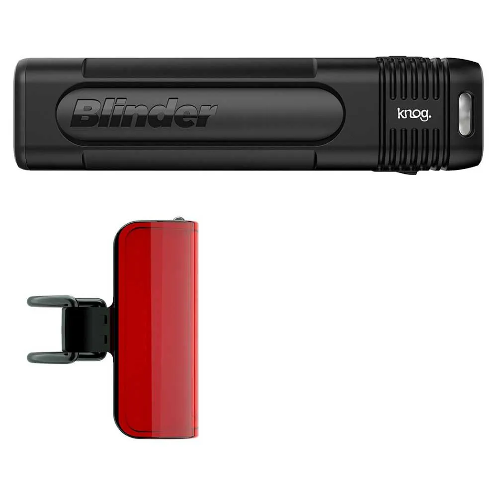 Knog Blinder 900 + Mid Cobber Sykkellyktesett, Black / red, 900 / 170 Lysstyrker Knog Blinder 900 + Mid Cobber Sykkellyktesett, Black / red, 900 / 170 Lysstyrker
