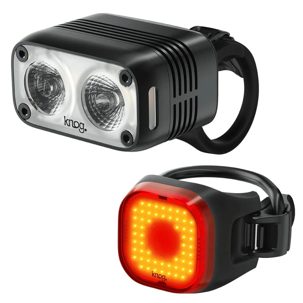 Knog Blinder Road 600 And Mini Square Sykkellyktesett, Black / red, 600 / 100 Lysstyrker Knog Blinder Road 600 And Mini Square Sykkellyktesett, Black / red, 600 / 100 Lysstyrker