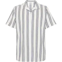 Knowledge Cotton Apparel Box Sl Striped Cotton Shirt