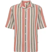 Knowledge Cotton Apparel Box Sl Striped Cotton Shirt