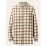 Knowledge Cotton Apparel Flannel Boyfriend Fit Checked Shirt, Beige check