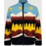 Knowledge Cotton Apparel Loose Fair Isle Teddy Jacket