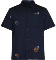 Knowledge Cotton Apparel Men's Box Fit Short Sleeve Shirt With Embroidery