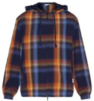 Knowledge Cotton Apparel Men's Checked Hoodie Twill Zipper Jacket
