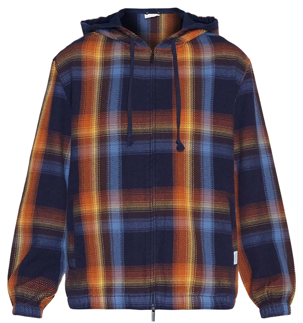 Knowledge Cotton Apparel Men's Checked Hoodie Twill Zipper Jacket Knowledge Cotton Apparel Men's Checked Hoodie Twill Zipper Jacket