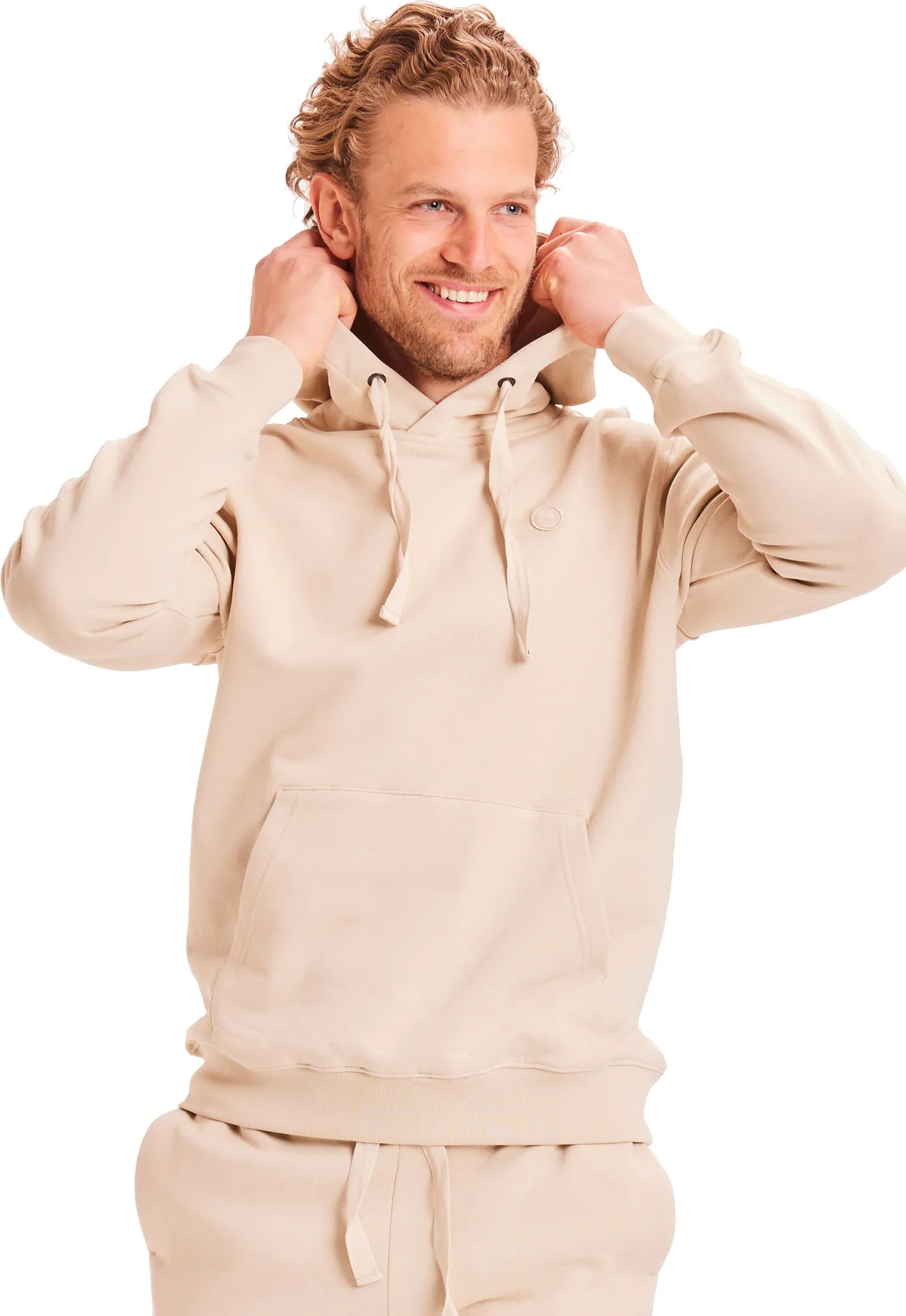 Knowledge Cotton Apparel Men's Elm Hood Basic Badge Sweat, Light feather gray