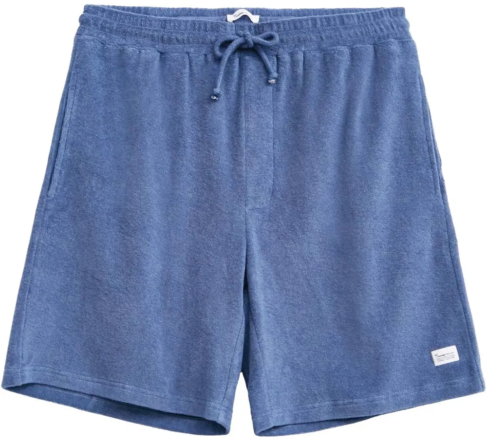 Knowledge Cotton Apparel Men's Fig Loose Fit Terry Shorts, Moonlight blue